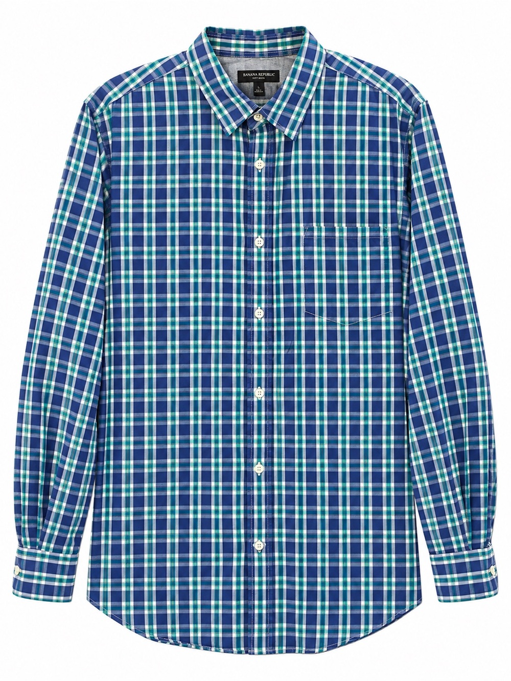 Banana Republic Soft Wash Plaid Button Down Shirt Emerald Men’s L